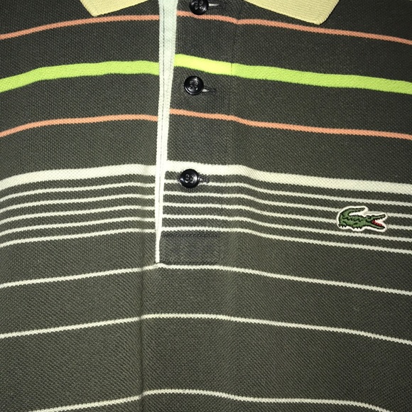 Striped Lacoste polo size 3 - Picture 4 of 5